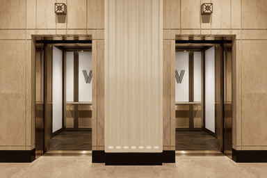 LEVELc-2000 Elevator Interior with customized panel layout