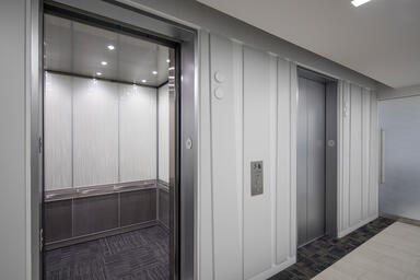 LEVELe-105A Elevator Interior; Capture panels in ViviGraphix Graphica glass 