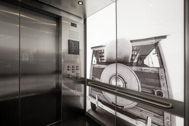 LEVELe-106 Elevator Interior with customized panel layout; LightPlane Panels in 