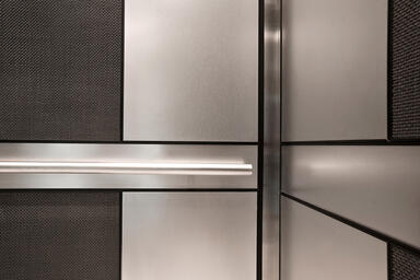 LEVELe-101 Elevator Interior: Customized panel layout, Stainless Steel