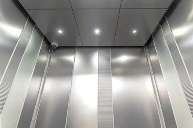 LEVELe-101 Elevator Interior with Capture panels in Stainless Steel 