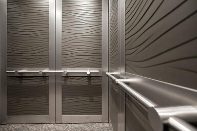 LEVELc-2000 Elevator Interior with insets in Bonded Nickel Silver