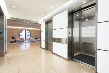 LEVELe-104A Elevator Interior with customized panel layout; Capture panels