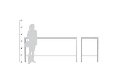 Avivo Bar Table, shown to scale