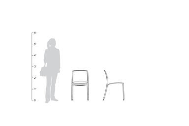 Avivo Chair, without armrests, shown to scale