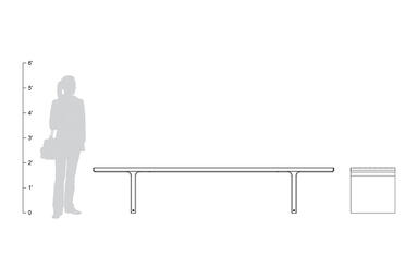 Flight bench, backless, 8 foot, shown to scale