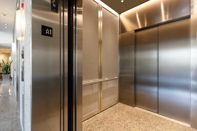 LEVELc-2000 Elevator Interior with customized panel layout; upper panels