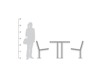 Knight Table Ensemble, backed, shown to scale