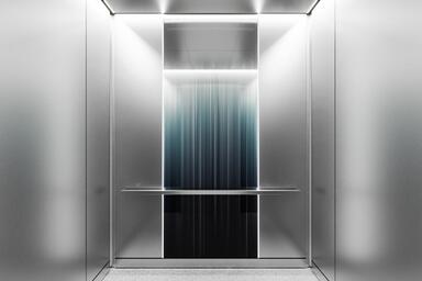LEVELr-202A Elevator Interior; panels in ViviGraphix Gradiance glass