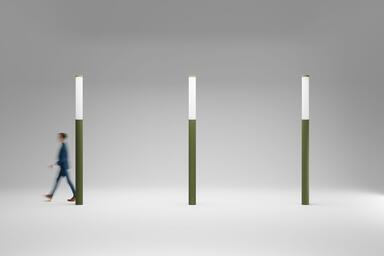 Trio Pedestrian Lighting shown with Olive Texture powdercoat
