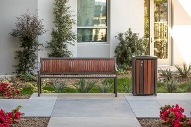 Cordia Bench shown in 6 foot, backed configuration 