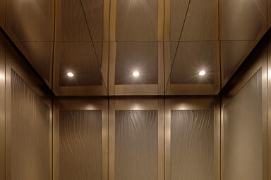 Elevator Ceiling in Stainless Steel with Mirror finish