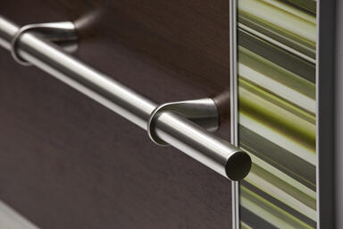 Compass handrail in Satin Stainless Steel with Ring standoffs