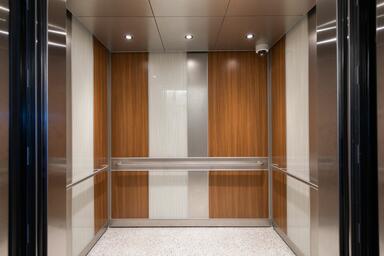 LEVELe-101 Elevator Interior; Capture panels in ViviGraphix Graphica glass with 