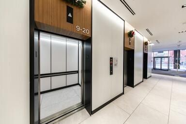LEVELe-105A Elevator Interior; Capture panels in ViviChrome Chromis glass